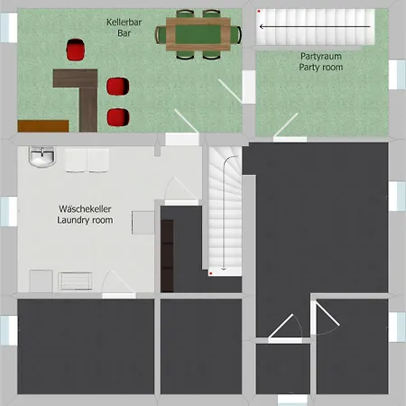 Feriehus Sleeping - Red House - Grosses Haus Fuer Gruppen Mit 2 - 15 Betten - 2 Kuechen - Parkplaetze - Self Check-in Bielefeld